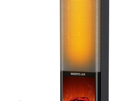 24 Inch Tower Space Heater for Indoor Use, 1500W Quiet PTC Ceramic Heater with Remote & Thermostat, LED Display, 70° Oscillation, Electric Space Heater for Large Room, Office, Bedroom
