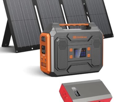 90-Day Returns: 300W Solar Generator + 60W Panel, 65W Power Bank, AC/DC Outlets for Camping/RV/Home.