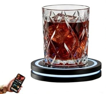 Smart Coaster Cocktail Machine 2-Pack: Built-In Sensing Tech, Borosilicate Glass, Easy to Clean for Home Bar